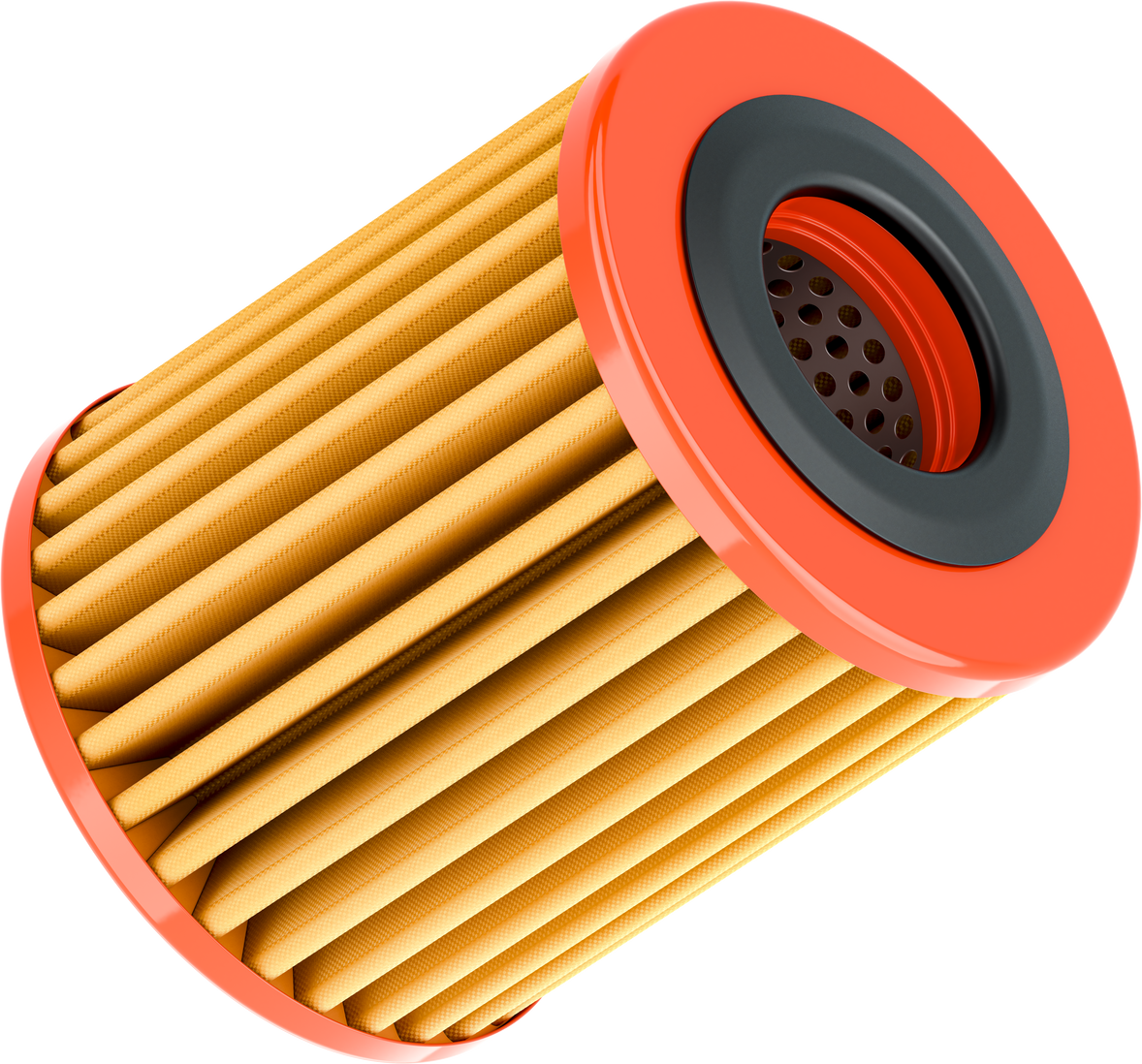 Car oil filter, 3D rendering isolated on transparent background